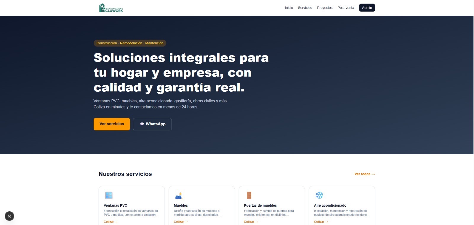 IncluWork — Vitrina y Post-venta